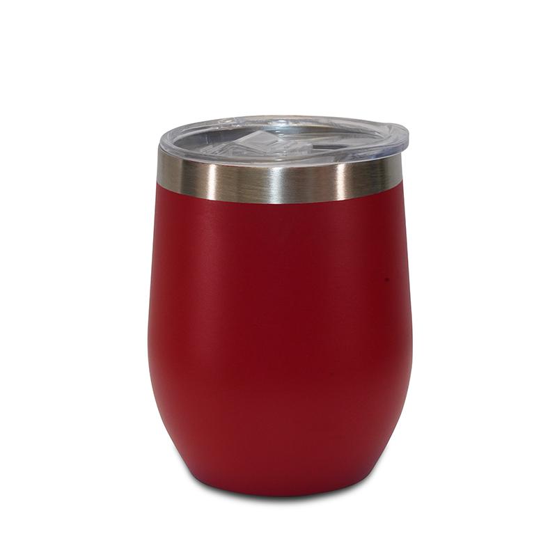 Vaccuam Insulated Coffee Mug With Clear Lid And Anti Slip Base Red Colour